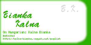bianka kalna business card